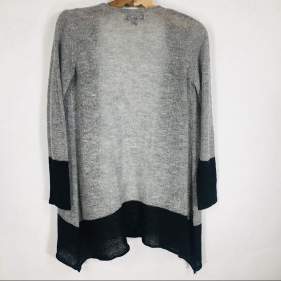 AB Studio Grey Black Cardigan Sweater Sz Small - Picture 6 of 8